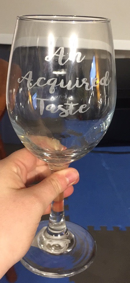Engraved Wine Glass