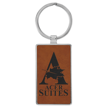 Load image into Gallery viewer, Laserable Leatherette/Metal Rectangle Keychain
