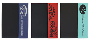9 1/2" x 12" Laserable Leatherette / Black Canvas Portfolio with Notepad