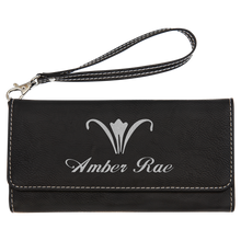 Load image into Gallery viewer, 7 1/2&quot; x 4&quot; Laserable Leatherette Wallet with Strap