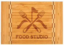 Load image into Gallery viewer, Bamboo Cutting Board with Butcher Block Inlay